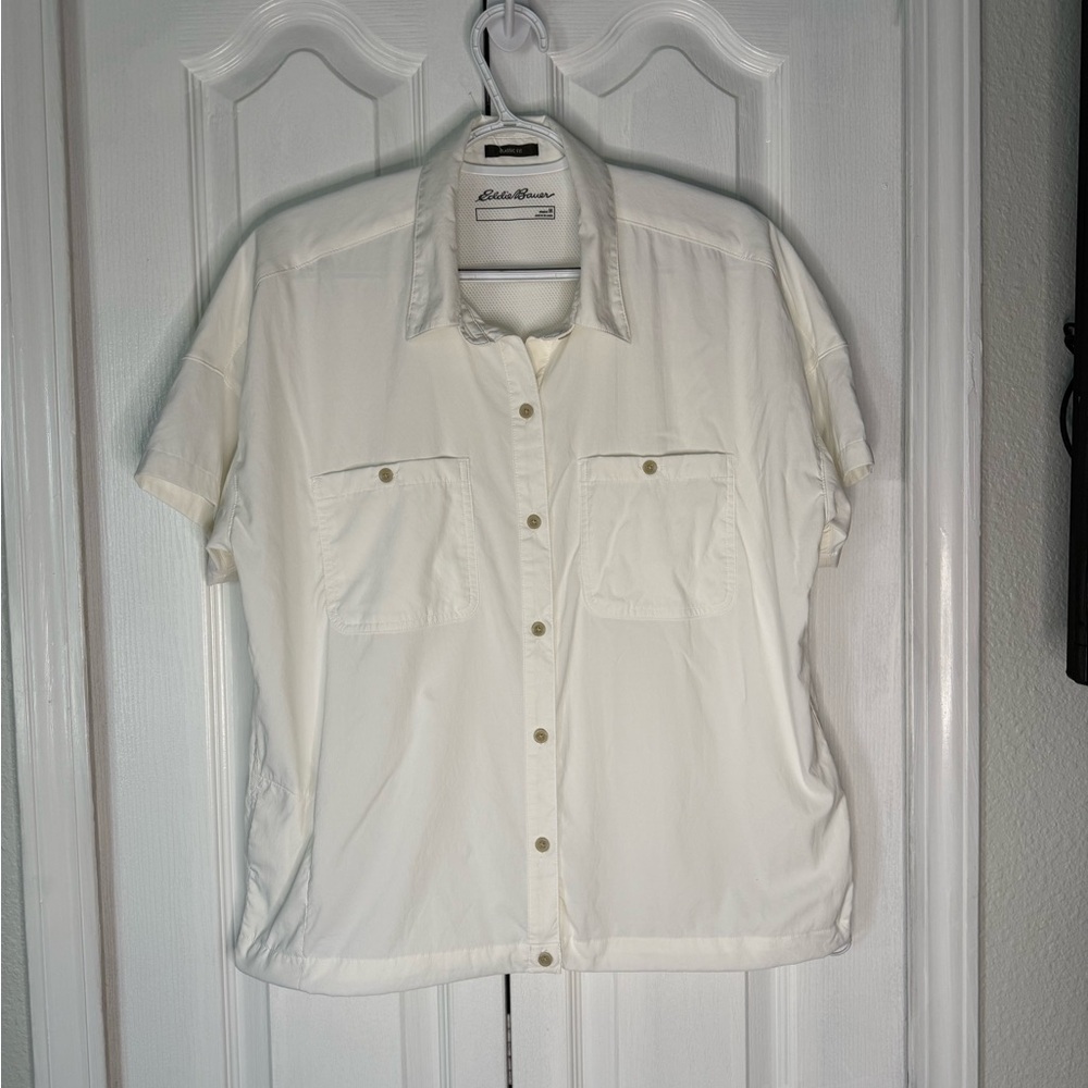 Eddie Bauer White Casual Button Down Shirt